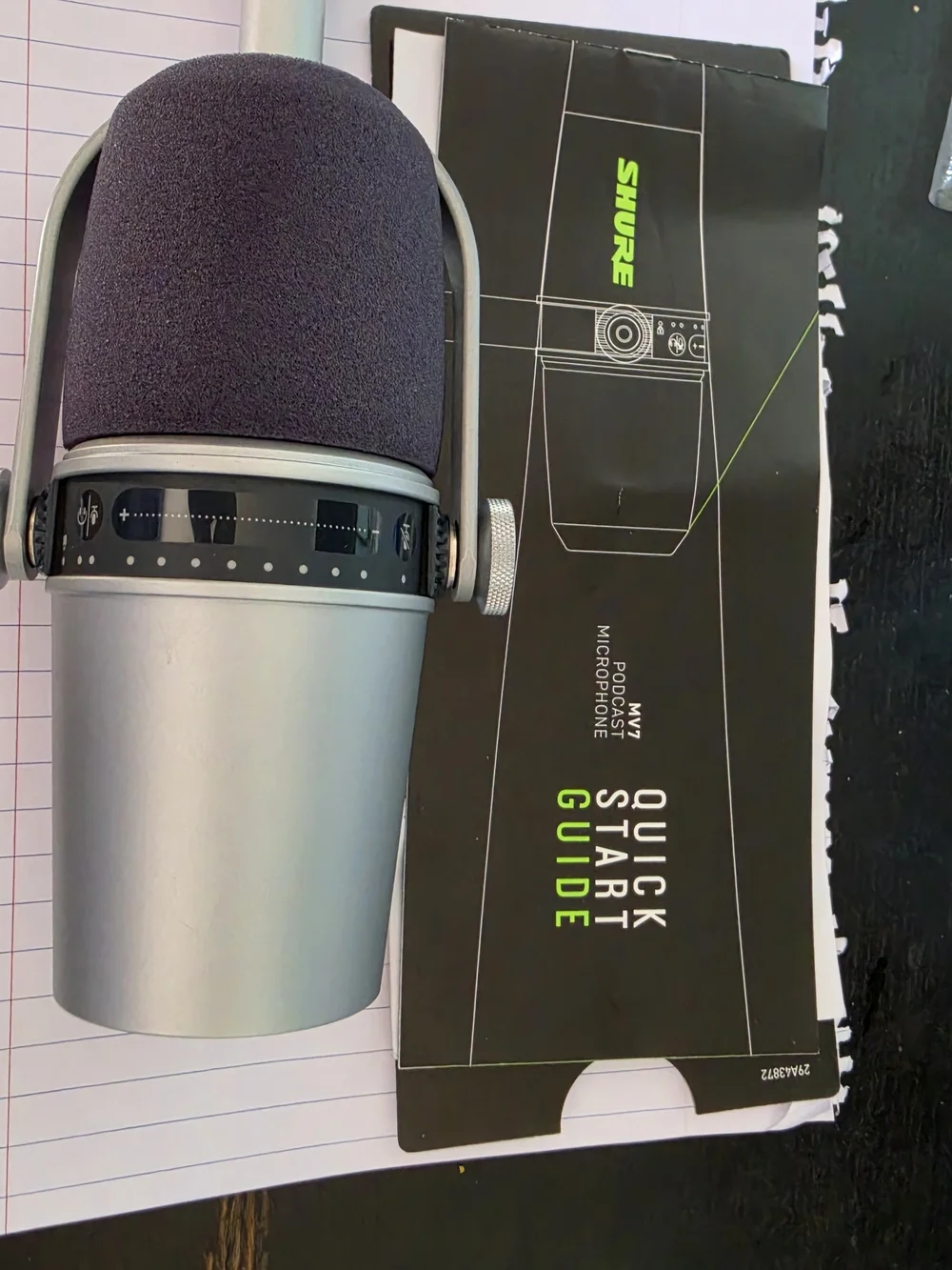 Shure MV7 Silver & Black Dynamic Podcast Microphone